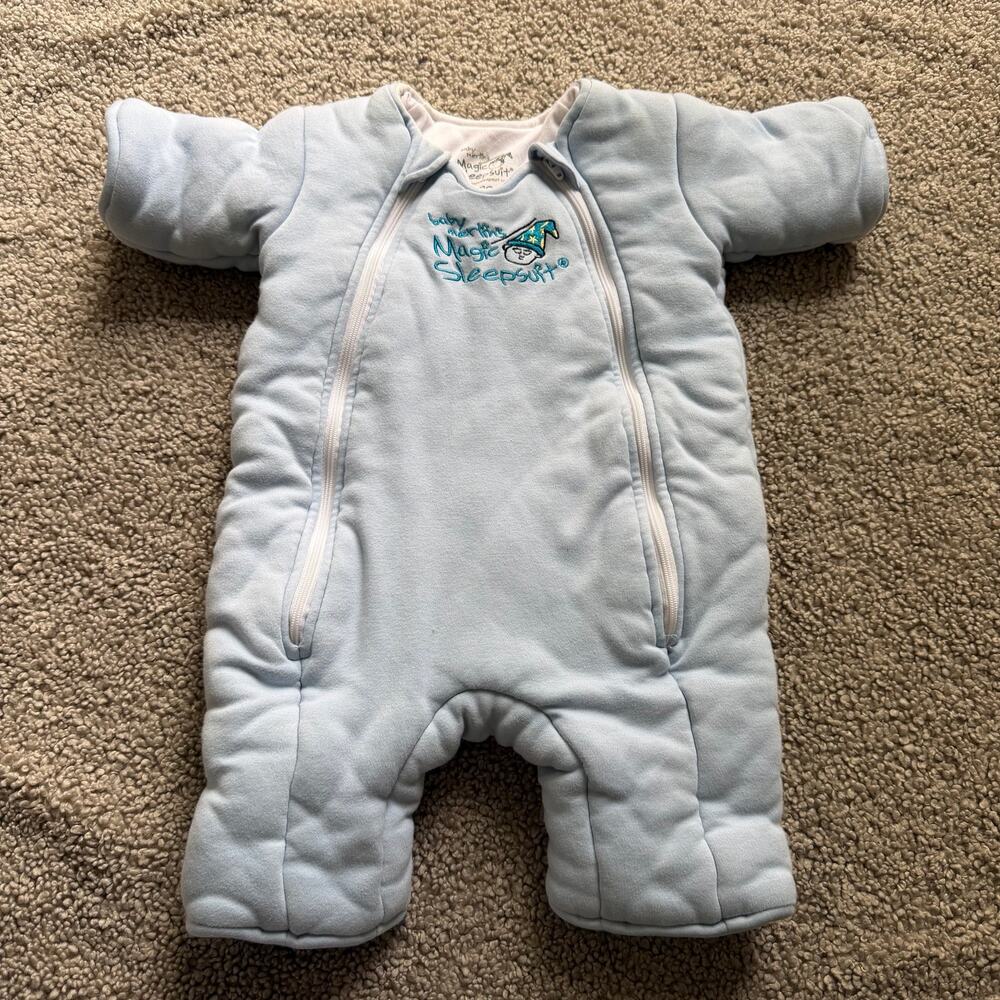 Baby Merlin Magic Light Blue Sleepsuit Size Large